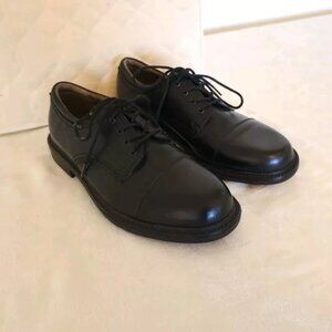 Mens Dockers Black Leather Brogue Dress Shoes 8.5 8 1/2 Lace Up Tie